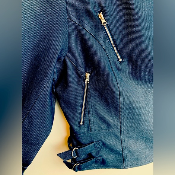 Super Cute Adam Jacobs Navy Blue Chic Short Fully Lined Jacket, Size Small - Picture 7 of 9